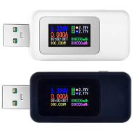 KEWEISI USB Tester Digitale Voltmeter Amperemeter 0,96 Inch IPS Scherm 4 30V 0 5A QC3.0 PD Snellaadprotocol Vermogen Cap