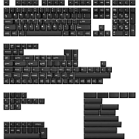 Keychron Cherry Profile Double Shot PBT Full Keycap Set   White on Black keycaps