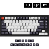 Keychron JM 49 OEM Dye Sub PBT Keycap Set   Bluish Black White keycaps