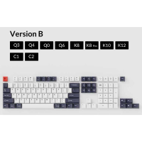 Keychron OEM Dye Sub PBT Keycap Set   Bluish Black White US Layout (ANSI)