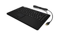 Keysonic KSK 5230 IN (US) USB toetsenbord QWERTY, US Engels, Windows Zwart Siliconemembraan, Waterdicht (IPX7), GeÃ¯ntegreerd touchpad, Muisknoppen