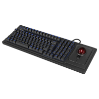 Keysonic KSK 8202ELU T (UK) Toetsenbord Kabelgebonden QWERTY, UK Engels Zwart Met trackball, Verlicht