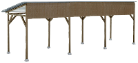 Kibri 38349 H0 houten carport Bouwpakket
