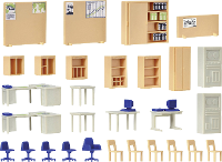 Kibri 38654 H0 decorset kantoormeubilair Kant en klaar model