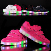 Kids Colorful Led Shoes Sneakers Light Up Sports Shoes Dance Magic Tapes
