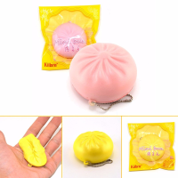 Kiibru Squishy Bun Pink Yellow 6cm With Original Packaging Chain Phone Bag Strap Gift Decor