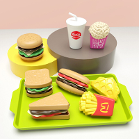 Kinder Speelhuis Puzzel Oefening Hand oog Coördinatie Speelgoed Mini Hamburger Frietjes Westers Voedsel Keuken Set Simul