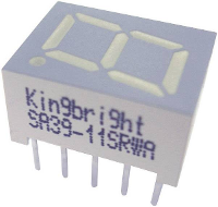 Kingbright 7 segments display Rood 10 mm 2 V Aantal cijfers: 1 SC39 11EWA