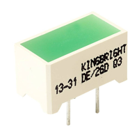 Kingbright DE/2GD LED bargraph 2 voudig Groen (l x b x h) 14 x 7.5 X 8 mm