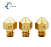 Kingroon M6 koperen mondstuk 1,0 mm 1,5 mm grotere diametersproeiers voor 1,75 mm 3 mm filament Grote gat messing mondst