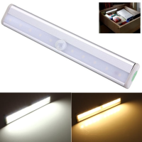 10 LED PIR Motion Sensor Light Voor Kabinet Garderobe Boekenkast Trap