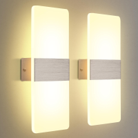 KINGSO 2 pack is van toepassing Led wandlamp interieur 12W witgloeiend 3000K AC 230V muurschildering lamp in acryl ontwe
