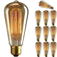 Kingso 2 stuks 110v 60w Edison retro serie wolfraamlamp rechte draad