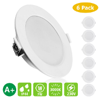 KINGSO 6 stuks AC230V 6W LED Inbouw Plafondlamp Ultra dunne Spotlights Downlights voor Badkamer Woonkamer Keuken