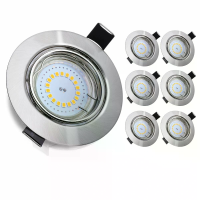 KINGSO 6pack Inbouwspot LED 230V GU10 Warm Wit Plafondspots LED GU10 Draaibare LED Inbouwverlichting 3000K Waterdicht IP