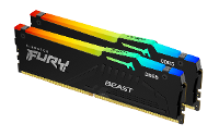 Kingston FURY Beast RGB Werkgeheugenset voor PC DDR5 64 GB 2 x 32 GB Non ECC 5600 MHz 288 pins DIMM CL40 KF556C40BBAK2 64