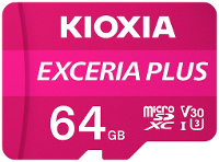 Kioxia EXCERIA PLUS microSDXC kaart 256 GB A1 Application Performance Class, UHS I, v30 Video Speed Class A1 vermogensstandaard, Schokbestendig, Waterdicht