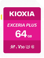 Kioxia EXCERIA PLUS microSDXC kaart 64 GB A1 Application Performance Class, UHS I, v30 Video Speed Class A1 vermogensstandaard, Schokbestendig, Waterdicht