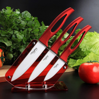 Kitchen White Blade Ceramic Knife Set Cooking Tools Red Handle