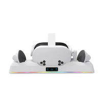KJH KJH OQ3S 001 voor Meta Quest 3S VR Helm Controller en Dual Gamepad Oplaaddock Draadloze VR Oplaadstand