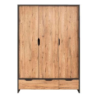 Kledingkast Harvey   donker eiken /antracietkleur   193x141x58 cm   Leen Bakker