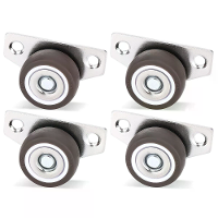 Kleine zijmontage casterwielen van 1,25 inch set van 4 rubberen wielen stijve rolwielen meubelrollers onderbedlade doe h