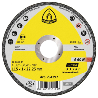 Klingspor A 60 N Supra 264298 Doorslijpschijf recht 125 mm 25 stuk(s) Aluminium
