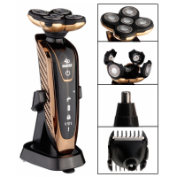 Km 5886 4d 3 In 1 Rechargeable Shaver Washable Five Head Ipx7 Rotary Razor Nose Hair Trimmer Clipper