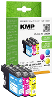 KMP Inktcartridge vervangt Brother LC 225XLC, LC 225XLM, LC 225XLY Compatibel Combipack Cyaan, Magenta, Geel B63V 1530,4050