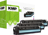KMP Toner vervangt HP 125A, CB541A, CB542A, CB543A Compatibel Combipack Cyaan, Magenta, Geel 1400 bladzijden H T113 CMY 1216,0030