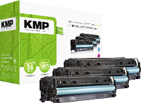 KMP Toner vervangt HP 304A, CC531A, CC532A, CC533A Compatibel Combipack Cyaan, Magenta, Geel 2800 bladzijden H T122 CMY 1218,0030
