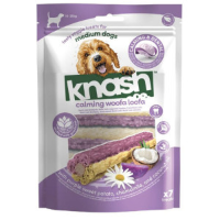 Knash Calming Woofa Loofa Sticks met paarse zoete aardappel, kamille en kokosolie hondensnack M   1 x 7 sticks