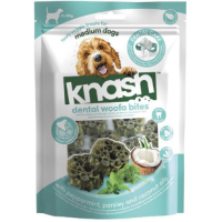 Knash Dental Woofa Bites met pepermunt, peterselie en kokosolie hondensnack M   100 g