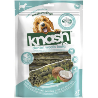 Knash Dental Woofa Loofa Sticks met pepermunt, peterselie en kokosolie hondensnack M   1 x 7 sticks