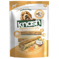 Knash Digestive Woofa Loofa Sticks met pompoen, gember en kokosolie hondensnack M   1 x 7 sticks