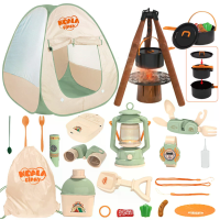 KOALA Dagboek 17 delig Kinderen Kampeer Set Speelgoed Buitenverkenner Kit Denkspel Tent Vuurplaats Verrekijker Horloge T