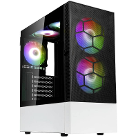 Kolink Kolink Observatory MX Mesh ARGB Midi Tower Case   Black/White Midi tower Behuizing, Gaming behuizing, PC behuizing Zwart wit