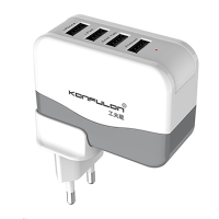 Konfulon 4 Usb Ports 4.2A Universal Charger Adapter Us With Eu Adapter For Xiaomi Huawei Samsung Doogee