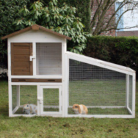 Konijnenhok Tommy Loft Wit/bruin 140x100x65 Cm