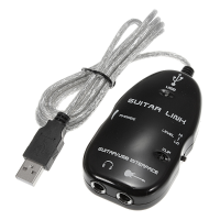 Konix Guitar To Usb Interface Link Cable Mac/pc Recording Record Cd Black