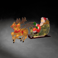 Konstsmide 2853 010 LED raamhanger Rendier, Kerstman Warmwit LED Bont Schakelaar