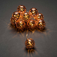 Konstsmide 3129 603 Motief lichtketting Bollen Binnen werkt op batterijen 10 LED Warm wit Verlichte lengte: 0.9 M