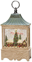 Konstsmide 4287 000 LED lantaarn Kerstmarkt Warmwit LED Natuur Watergevuld, Timer