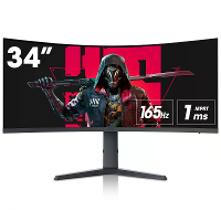 KOORUI 34 inch Ultrabrede Gebogen Gaming Monitor PC Scherm 165Hz 1MS 1000R WQHD 3440x1440P VA Adaptive Sync 2xHDMI 100Hz