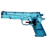 Waterpistool   blauw   kunststof   20 cm   transparant   speelgoed