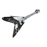 Kruger Rock gitaar   opblaasbaar   100 cm   zwart/wit   verkleed accessoires volwassenen