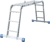 Krause 123510 Aluminium Multifunctionele Ladder Werkhoogte (max.): 4.40 M Zilver 12.5 Kg