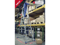 Krause 127624 Platformladder Verrijdbaar Werkhoogte (max.): 4.10 M Aluminium 22 Kg