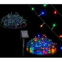 Kerstverlichting/feestverlichting   solar   150 gekleurde LED lampjes   900 cm