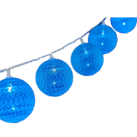 LED Lichtslinger/lichtsnoer   10 led bolletjes   D4 cm   blauw/donkerblauw   200 cm